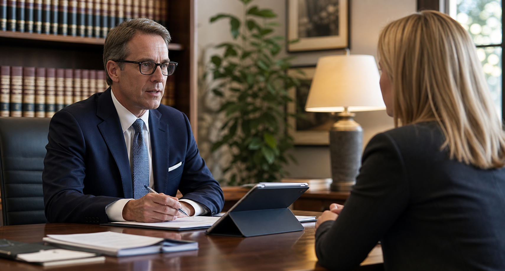 Consulenza riservata in un ufficio legale elegante